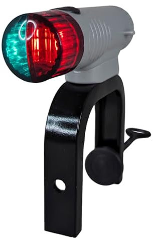 Pactrade Marine Battery Navigation Lights for Boats LED - Portable Red/Green Bow Light (Clamp Mount) - Kayak Fishing Accessories, Jon Boat Accessories Marine