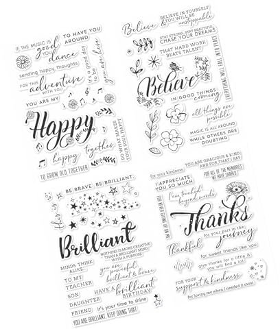 Silikon Stempel Sprüche Deutsch Silikonstempel Clear Stamps Glück Transparent Clearstamp für Journal Scrapbooking Fotoalbum