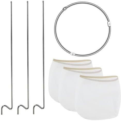 Veesper Jam Making Kit, Nylon Jelly Bags for Straining with Stainless Steel Holder Detachable Washable Jelly Bag Strainer Jam Making Equipment for Juice, Soy Milk & More