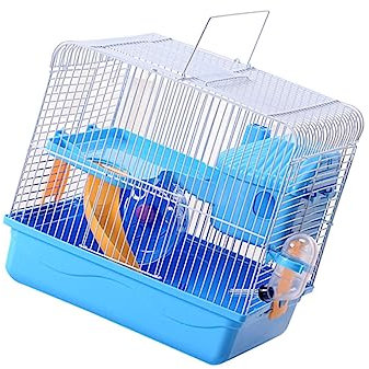 Sosoport Doppelstöckiger Hamsterkäfig Für Kleine Haustiere Tragbares Design Mit Großem Zugang Für Chinchillas Und Hamster Blau