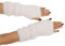 BelleVive Armstulpen für Damen, fingerlose Handschuhe aus nerzähnlichem Samt, Y2K-Pulswärmer, lange Armstulpen, gestrickte fingerlose Thermohandschuhe, warme Winterhandschuhe, Weiß