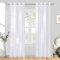 CUTEWIND Lot de 2 Rideau Voilage Salon Moderne, Panneaux de Rideaux Voilages Intérieurs Rideau Voile Blanc Transparent à Oeillets pour Fenetre Chambre Adulte Salle a Manger, 140x250 CM