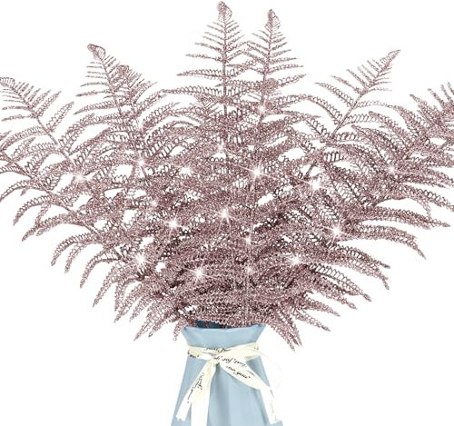 Les arbres de Noël 12 feuilles de Noël scintillantes.(Rose Gold)