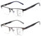Amorays 2 Pack Gleitsichtbrille Progressive Multifokus Lesebrille Herren，Halbrahmen Metall Anti-Blaulicht Lesebrillen mit Federscharniere BK8003(Schwarz&Grau，+1.50