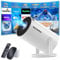 Mini Projector 4K, 1080P Full HD Projector Video Portable Projector Support with WiFi 6 & Bluetooth 5.2, Auto Keystone Adjustment Built-in Apps Smart with 180° Rotation for USB/TV Stick/HDMI