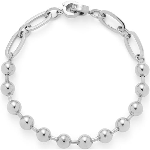 JEWELS BY LEONARDO Armband Dotty • Arm-Kette aus silberfarbenem Edelstahl • kräftigen Kugeln mit stilvollen Stegen • 19 cm Länge • Schmuck Geschenk für Frauen • 024924