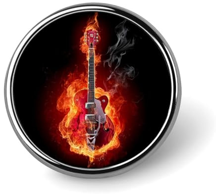 Feuer-E-Gitarre, Flamme, neuartige Anstecknadel, Anstecknadel, Brosche, Abzeichen, Krawatte, Schmuck, Dekoration für Hüte, Jacken, Hemden