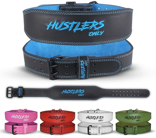 HUSTLERS ONLY Gewichthebergürtel für Damen und Herren – 7 mm dicker Kunstleder-Gymnastikgürtel 10,2 cm gepolsterte Rückenstütze – Gewichthebergürtel für Powerlifting, Bodybuilding, Kreuzheben