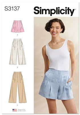 Simplicity Sewing Pattern SS3137D5 Misses' Pleated Shorts and Trousers in Two Lengths D5 (4-6-8-10-12)