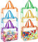 6 Colors Clear Toy Storage Bags PVC,Waterproof Kids Toy Organizing Bags with Handles, Plastic Storage Bag Transparent Organizer Reusable Zipper Travelling Pouch for Building Blocks (11.8x8.6x3.9in)
