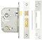 Kooples Hardware Bathroom Door Lock – Mortice Bathroom Lock with Thumbturn Function – Internal Privacy for Lever Handles on Rose or Backplate (Satin Chrome, 76mm)