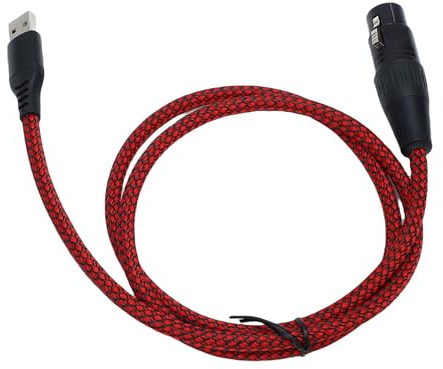Jectse Cavo Femminile da USB a XLR, Chip di Conversione del Suono Hifi, Cavo Schermato da 6 Mm, Design di Plug e Play per la Registrazione di Microfono Karaoke Canta (1 m)