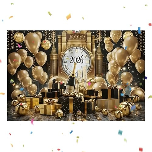 Grand panneau en tissu « Happy New Year » pour Noël, maison, bureau, école, restaurant, bar, photographie, cour, porche, terrasse