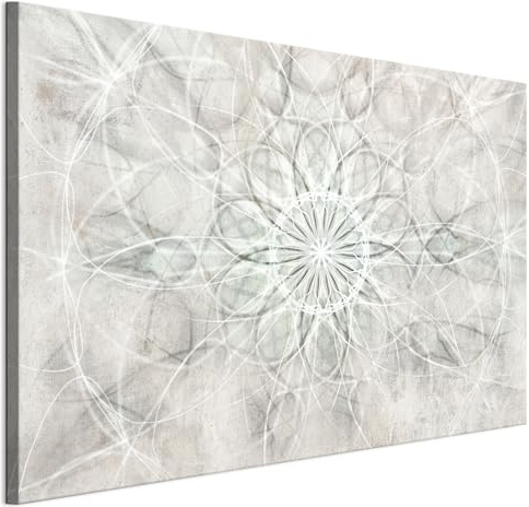 LUMASOUL Wandbilder Wohnzimmer Leinwandbild Mandala 11 120x80 cm | 1-teiliges Bild für Schlafzimmer, Flur, Büro und Küche, modernes Foto-Motiv