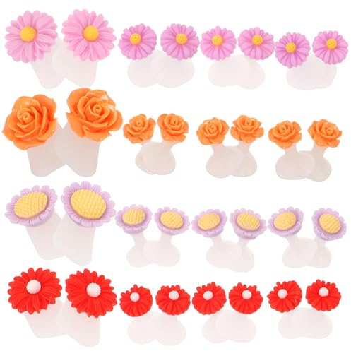 Flower Silicone Toe Separators 32 Pcs for Pedicure Nail Art | Comfortable Fit, Not Easy to Deform, Suitable for Home or Salon Use, Delicate Simple Style