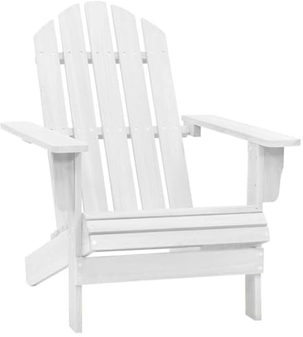 ChicAbode Gartenstuhl Gartensessel Liegestuhl Deckchair Gartenmöbel Holz Weiß