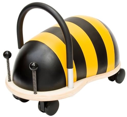 Wheelybug Toddler Wooden Ride-On, Multi-Directional Castor Wheels, Safety Certified Developmental Toy for Outdoor/ Indoor Fun, Small (1 - 3 Years), Bee