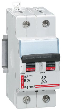 Disjoncteur magnéto-thermique DX 6000 - Lexic - 2P - 400 V~ - 1 A - 15 kA - courbe D