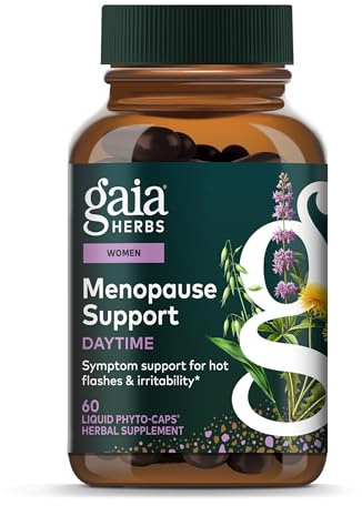 Gaia Herbs Menopause Support Daytime - Helps Support Hormone Balance & Well-Being for Women* - with Vitex, Black Cohosh, St. John's Wort & Oats - 60 Vegan Liquid Phyto-Caps (60 Servings)