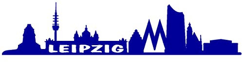 Samunshi® Leipzig Skyline Aufkleber Leipzig Sticker 15 x 3,4cm brillantblau