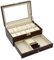 AUTOARK PU-Leder 12 Uhrenbox Schmuckkästchen,abschließbar Armbanduhr mit Schubladen,Glasfenster,Braun,AW-003