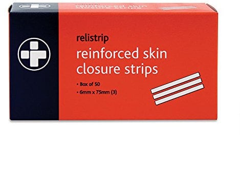 Reliance Medical Sterile Skin Closure Strip, Reinforced Wound Closure Medical Strips 3 Strips/Envelope, First Aid Adhesive Strips, Cut Support Stitches - 6mm W x 75mm L