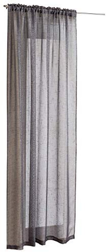Grey Sparkle Voile Curtain Panel Slotted Top 54 Wide x 48 Drop (138cm x 122cm) by Supplied by Maple Textiles