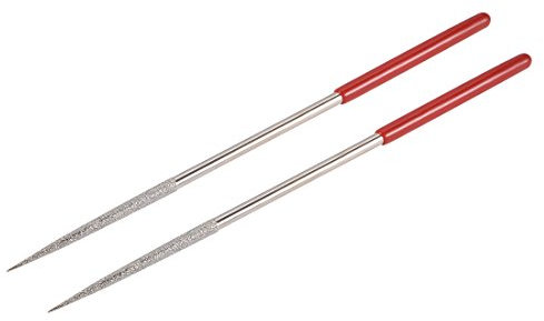 Sourcingmap 2Pcs 4mm x 160mm Round Diamond Needle File 150 Grit for Metal Glass Stone
