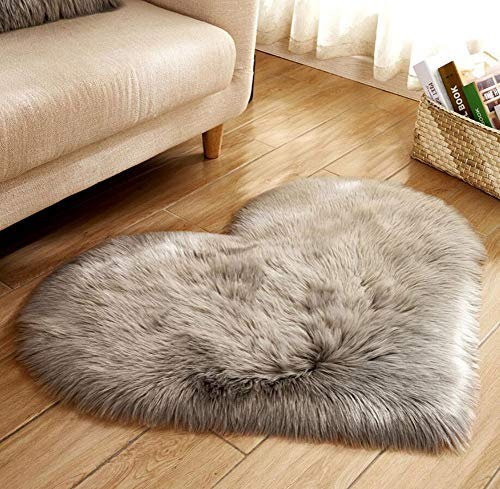 Faux Lammfell Teppich Kunstfell Matte Sofa-Deco 29 (Grau, 70 * 90)