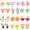 Powerking Ohrclips für Mädchen, Mädchenschmuck-Anziehohrringe und Prinzessin Play Ohrclips für Kinder, 12 Paare,Einhorn Bling