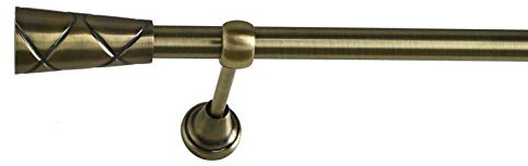 Sento 19mm Metall Gardinenstange Vorhangstange 1-läufig Messing Antik Classic Nel 160 cm