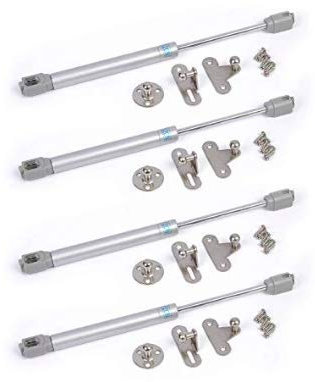 Automatic Lid Stay Kitchen Cupboard Cabinet Wardrobe Door Hydraulic Spring Gas Strut Piston Pneumatic Support for Flap Fittings Soft Opening Hinges Mechanism Pack of 4 (150N)