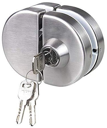 NUZAMAS Cerradura de puerta de vidrio doble Acero inoxidable 304, cerrojos de puerta abiertos sin marco de ambos lados para vidrio de 10-12 mm de espesor, hardware de oficina en casa