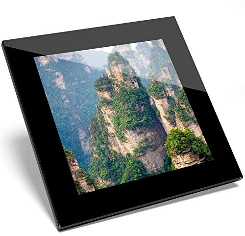 1 X China High Mountain Landscape Glass Coaster - Kitchen Student #16598