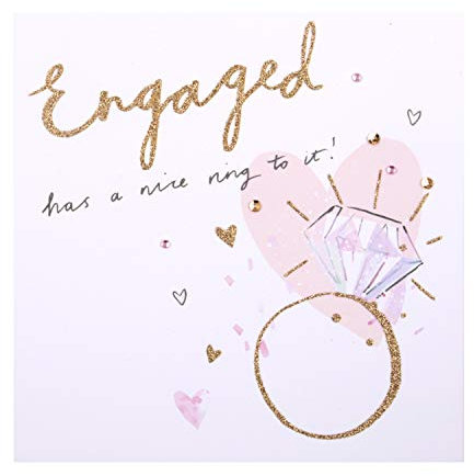 Hallmark Glückwunschkarte zur Verlobung Glitzer verziertes Ringdesign.
