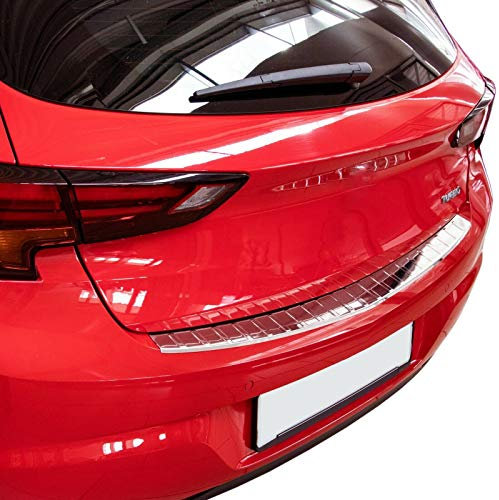 phil trade Loading sill protector compatible with Astra K hatchback, polished stainless steel with folded edges.