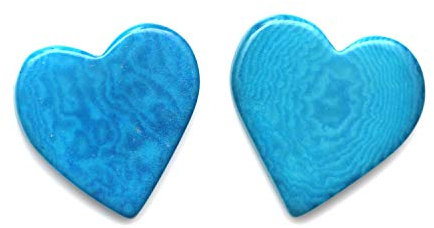 Idin Jewellery Ohrclips Türkis Herz Tagua