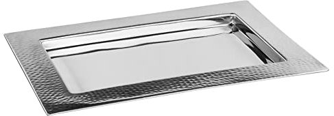 Fink LAZIO Tablett aus Edelstahl in der Farbe Silber, Länge: 34cm, Breite: 24cm, Höhe: 2cm, 155483