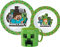 Javoli Passend zu Minecraft: Creeper Steve Kunststoff Geschirr Set Becher Müslischale