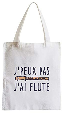 Fabulous Grand Sac Shopping Plage Etudiant J'Peux Pas J'ai Flute Musique Instrument Classique