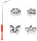 GAESHOW Juego de 4 Molde Para Buñuelos De Viento, Utensilio para Hacer Buñuelos de Acero Inoxidable, Kit Profesional de Decoración de Magdalenas, Suministros para Hornear, Estrellas, Mariposas