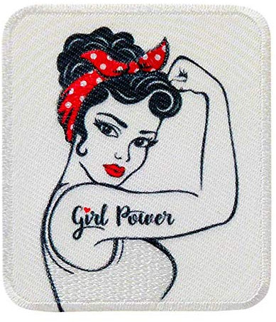 Mono Quick Girl Power/Frauen Power - Aufnäher Aufbügler Applikation Iron-On Patch