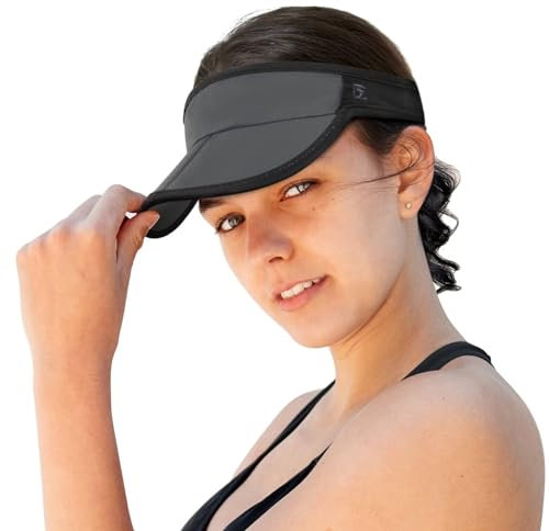 Sun Visors Hats for Womens Mens Beach Hat Accessories Summer Straw Sunhat Fashion Foldable Wide Brim Sombreros Ponytail Para Mujer Para Caps UV Protection for Running Hiking Football Golf Grey Black