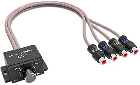 RECOIL LC1 Universal RCA Level Controller Auto Audio Verstärker Gian Level Bass Boost Lautstärkeregler