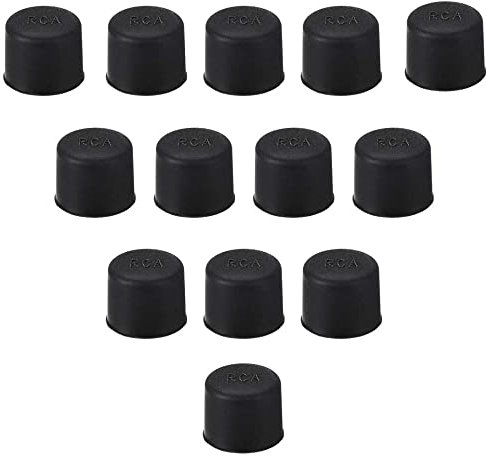 RCA Staubschutzkappe, Silikon, Cinch-Buchse, staubdicht, 50 Stück (schwarz)