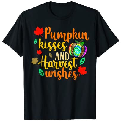 Pumpkin Kisses And Harvest Wishes Schöne Krawatte mit Leopardenmuster T-Shirt