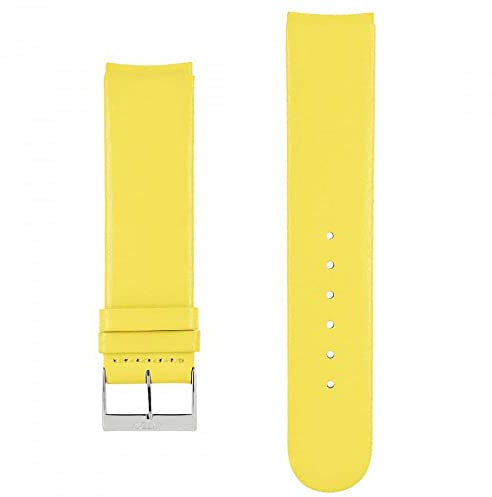 Akteo Flachleder Uhrenarmband Silberschnalle 20 Gelb