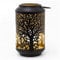 18cm Black Metal Tree Of Life Cut Out Hanging Lantern | Decorative Tea Light Candle Holders For Home Garden Patio | Hurricane Candle Lantern