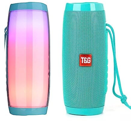 Bluetooth Speaker, Portable Wireless Bluetooth with LED Light, Outdoor Waterproof Speaker with USB Rechargeable Battery. Durable Loud Speaker for Travel, Sport. Work with all mobile phones and devices