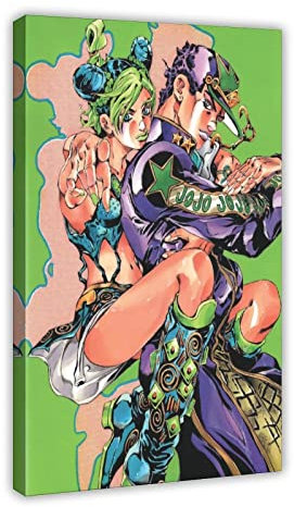MOIT Anime JoJo's Bizarre Abenteuer Leinwand Poster Schlafzimmer Dekor Sport Landschaft Büro Zimmer Dekor Geschenkrahmen Stil 30 x 45 cm